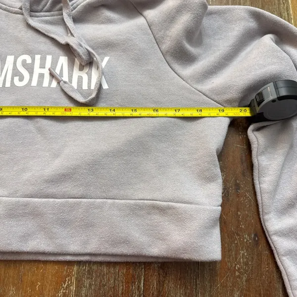 Gymshark Cropped Hoodie Small Gray White Workout Athletic - Image 7