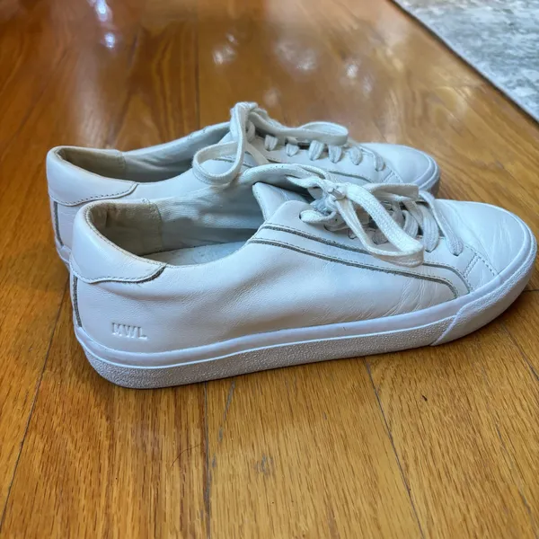 Madewell Leather Sidewalk Low Top Sneakers Summer Off White Women's Size 7.5 - Image 5