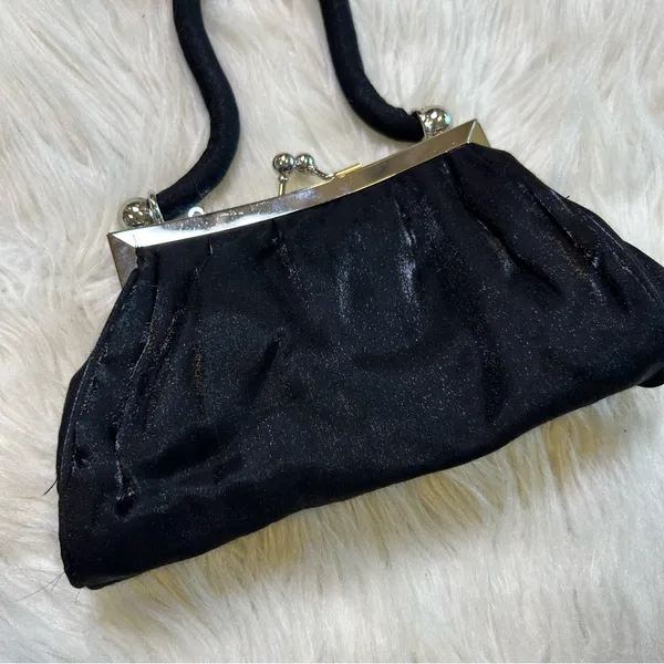 Vintage Elegant‎ Black Sparkly Evening Formal Prom Bag Purse - Image 2