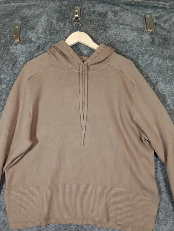 Roots Womens XL Camel Tan Pull Over Hoodie Lenzing Ecovero Viscose Blend - Image 5