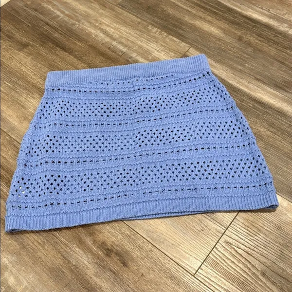 Free People FP Beach Mairead Fauxchet Skirt Periwinkle XL - Image 4