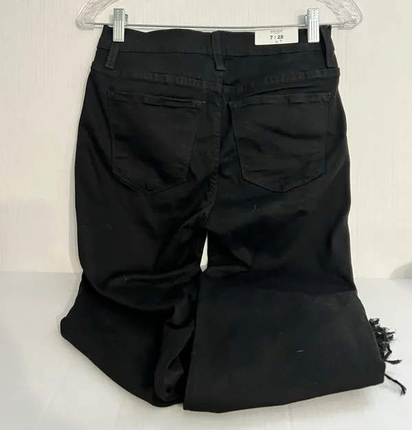 Judy Blue Frayed Hem Straight Crop Black Jeans - Image 3