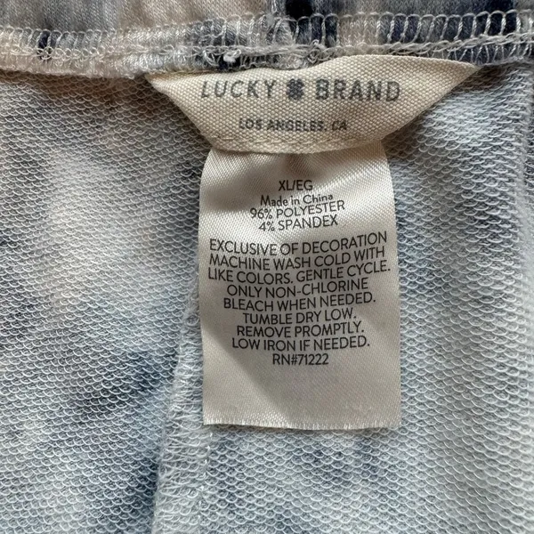 LUCKY BRAND Blue & White Tie-Dye Pajama Shorts - XL - Image 3