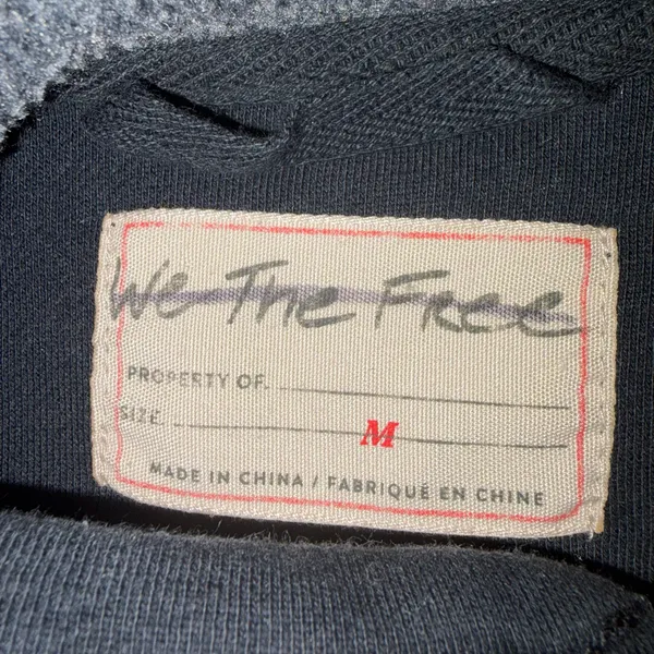 Free People We The Free Gray & Black Sadie Surplus Slouchy Longline Fleece Sweatshirt Jacket Top Medium - Image 6