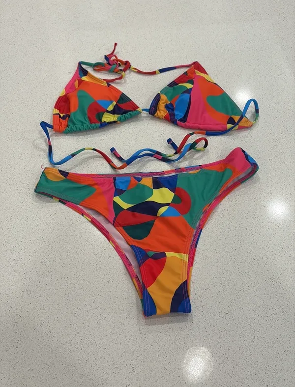 Colorful bikini and cover up set - Image 2