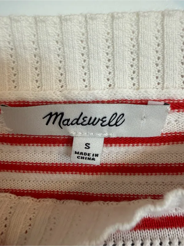 Madewell Textural-Stitch Cotton Sweater Small - Image 5