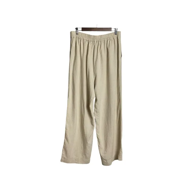 Madewell Linen‎ Wideleg Pull On Pants Size 10 Women’s Tan - Image 2