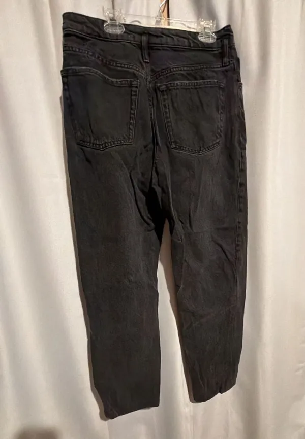 Zara Black Denim High Rise Mom Jeans - Image 3