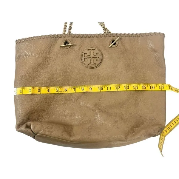 Tory Burch Marion Tote, cognac color, whipstitch leather - preloved but lots of - Image 3