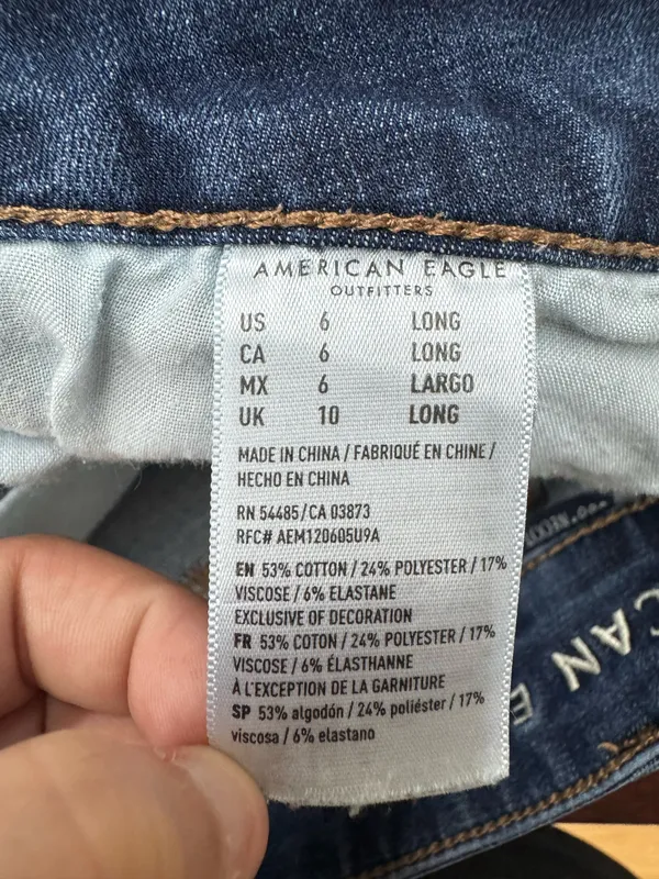 American Eagle 360 Next Level Stretch Hi-Rise Jegging Jeans Size 6 Long - Image 6