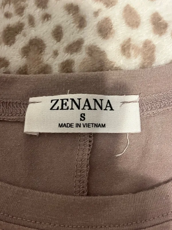 Zenana Tan Shirt w/ Cheetah Print - Image 2