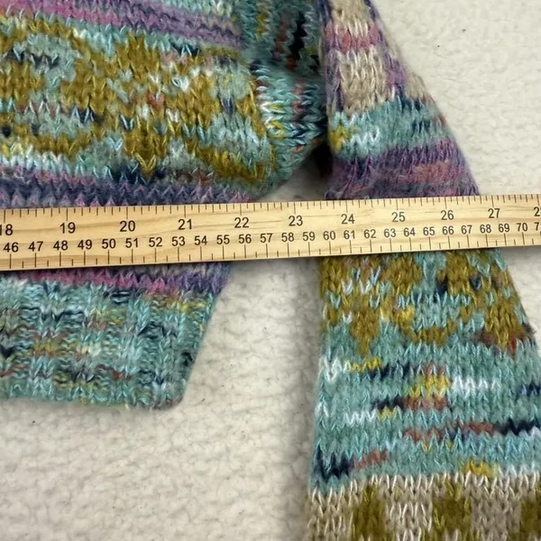 Urban Outfitters Sweater Womens Medium‎ Cropped Fair Isle Pastel Crewneck NWT - Image 6