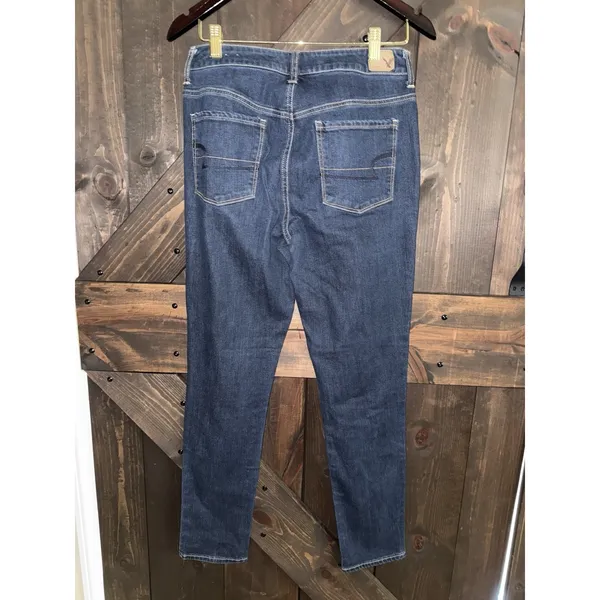 American Eagle Outfitters‎ Jeans Womens 10 Dark Blue Hi Rise Skinny - Image 4