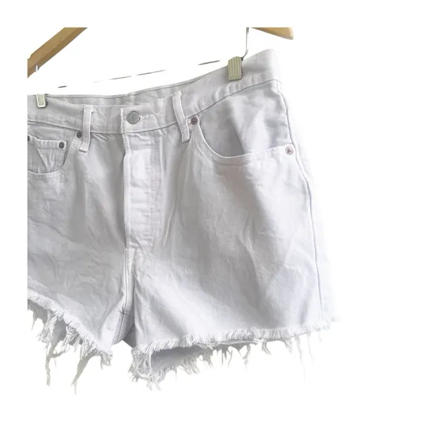 Levi’s 501 Fringe Cut Off Shorts Size 33 Lavender Women’s High Rise Festival - Image 2