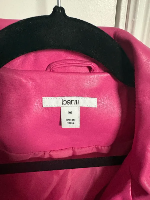 Bar III Faux Leather Jacket pink - Image 2