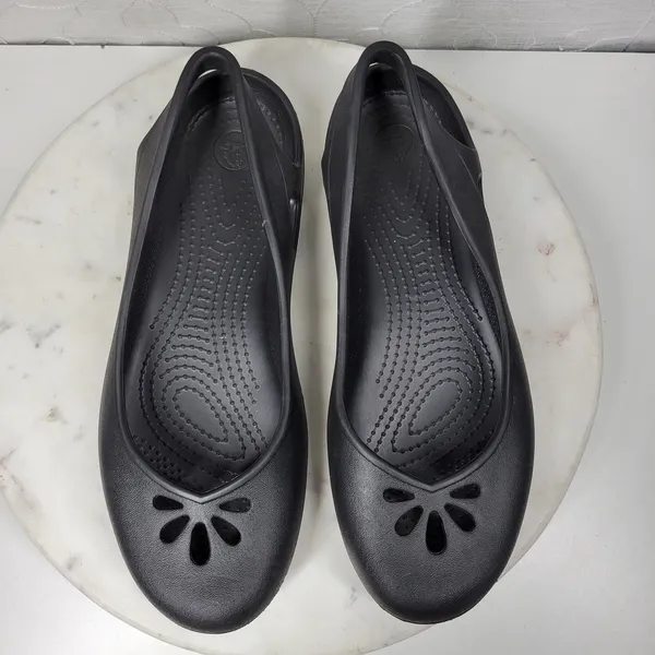 Crocs Taylor Slingback Ballet‎ Flats Womens 11 Black Pull On Waterproof Outdoor - Image 5