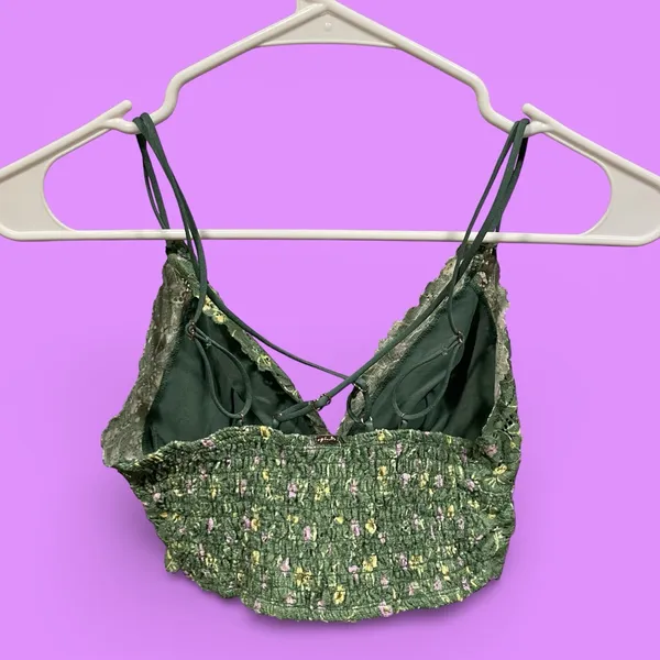 Cute avocado lace floral stretchy coquette bralette Pink Victoria’s Secret Large - Image 4
