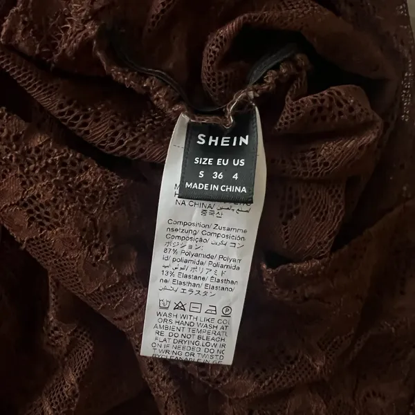 SHEIN Lace Long Sleeve Top - Brown - Image 2
