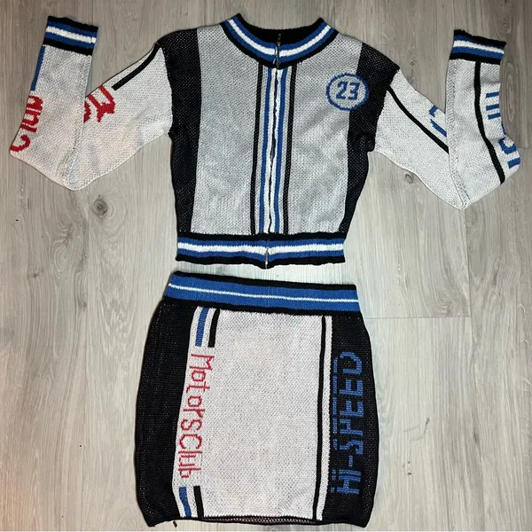 Hi Speed‎ Sweater Skirt Set size (L) Blue/combo - Image 2