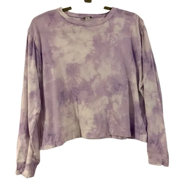 J.crew purple tie dye crewneck long sleeve top M - Image 9