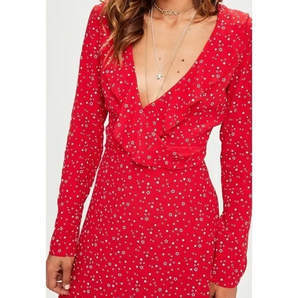 ✨ Red Star Ruffle Detail Tea Dress✨ - Image 3