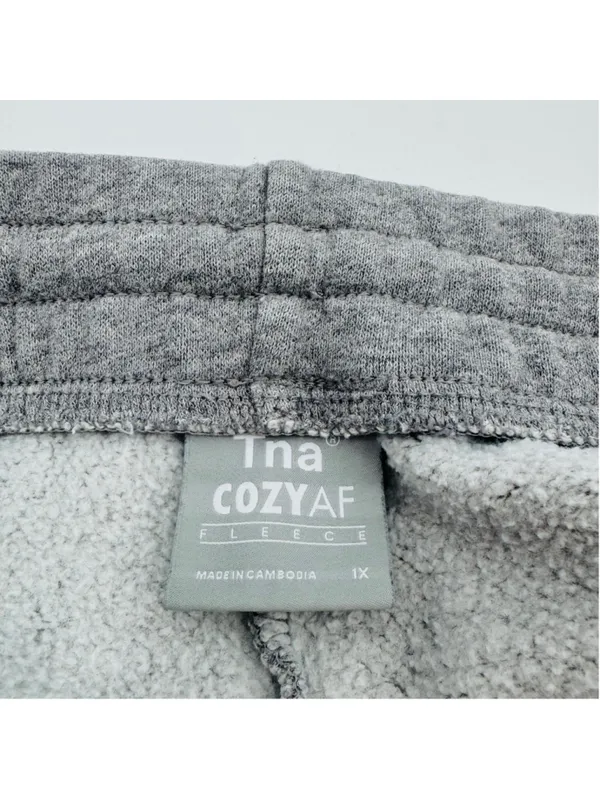 TNA CozyAF Mega Sweatpants Fleece Gray Joggers 1X - Image 3