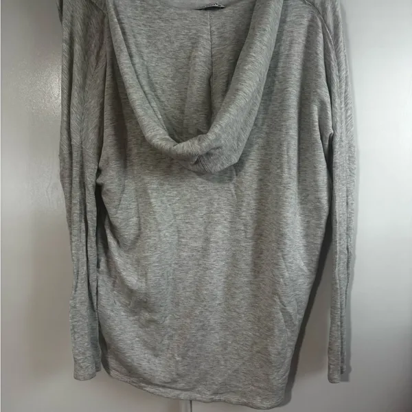 Athleta Purana Wrap Sweatshirt Hoodie Draped Top Heather Gray Size Small - Image 7