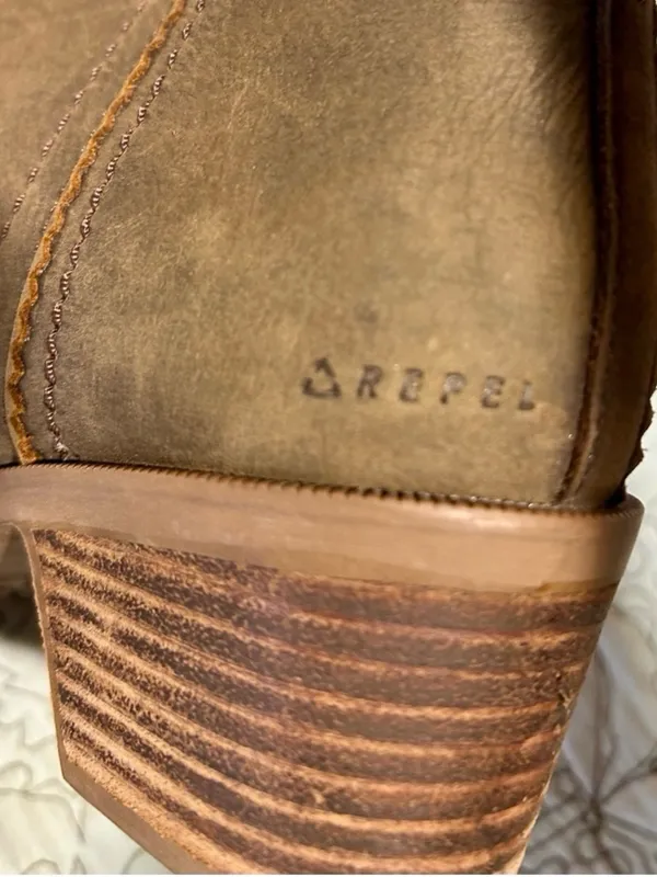💥 TEVA Anaya Waterproof Leather Side Zip Ankle Boots Brown Women’s 7💛 - Image 7