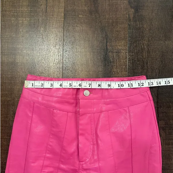I.AM.GIA Pink Faux Leather Straight Leg Pants XS - Image 5