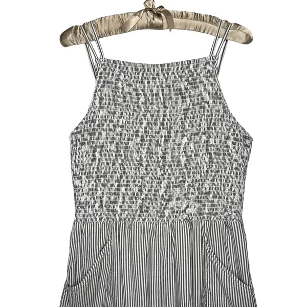 American Eagle Outfitters Jumpsuit 2XL XXL Striped Smocked Lined Wide Leg Cotton - Image 4