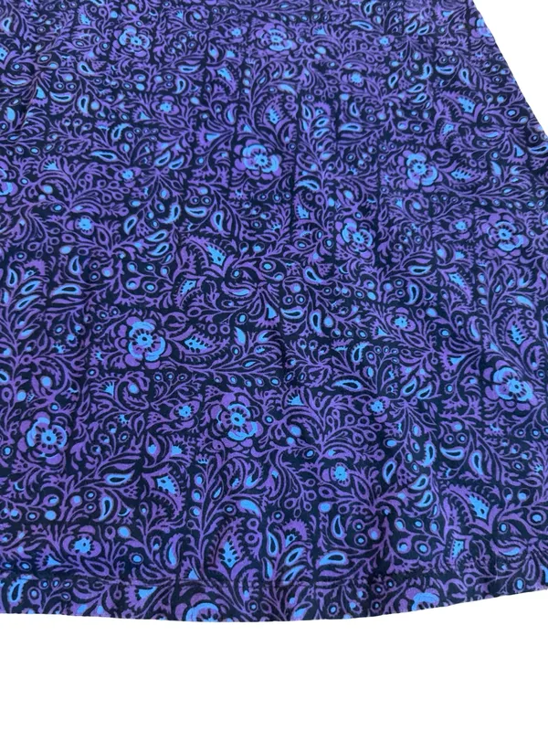 Patagonia Purple Blue Paisley Floral Dress Long Sleeve V Neck Fit Medium Women's - Image 11