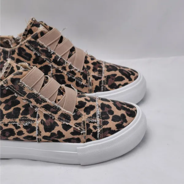 Jenn Ardor Womens Platform Sneakers Size 6 Leopard Print Distressed Y2K Street - Image 4