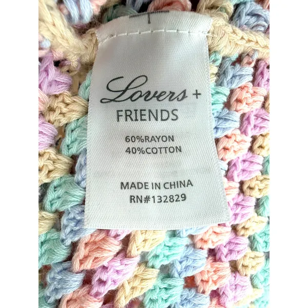 Lovers + Friends Pastel Rainbow Crochet Set Crop‎ Top XL Mini Skirt L Revolve - Image 9
