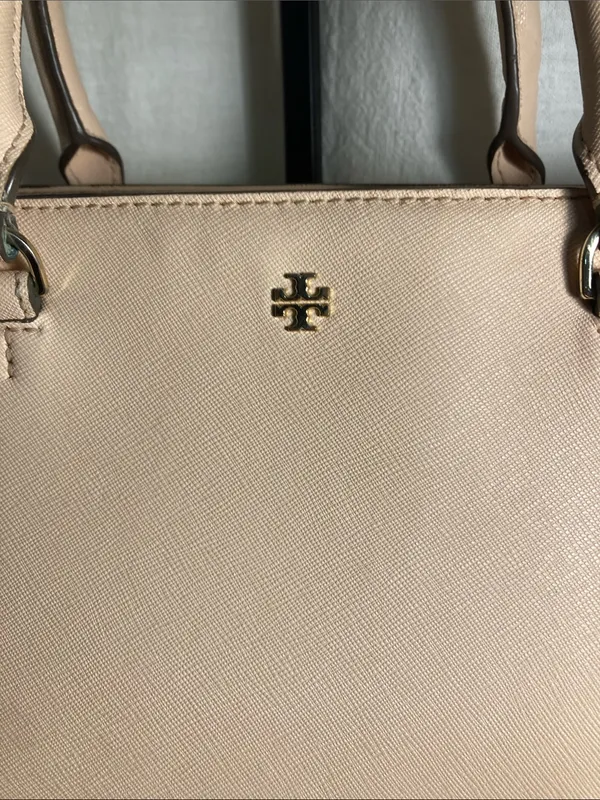 Tory Burch Robinson Large Pale Leather Satchel with Detachable Strap - Image 2