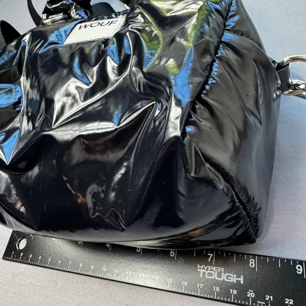 WOUF Nuit Bowling Bag Mini Tote Purse Black Adjustable Crossbody Strap Puffy - Image 11