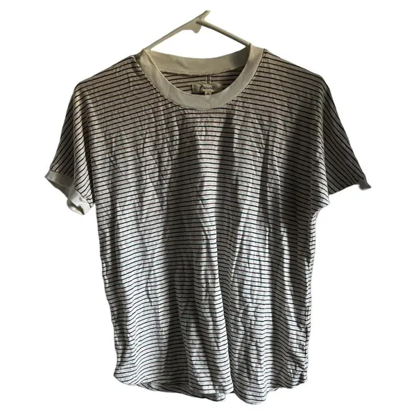 Madewell Hemp Relaxed Drapey Tee in Stripes Size Small Organic Cotton - Image 4