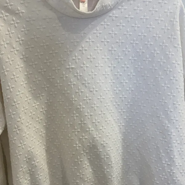 Hutch x Maxey Greene Textured Mock Neck Pullover Sweatshirt Cream Size Small - Image 3