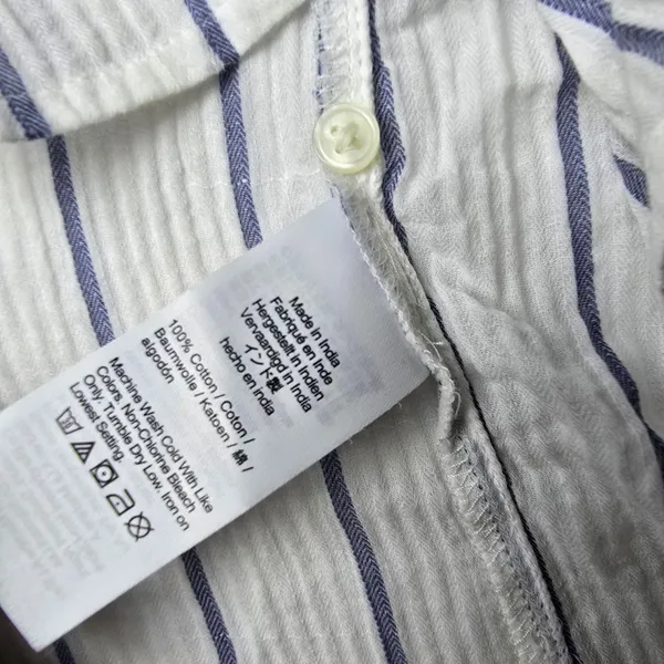 J. Crew NWT Women's Puff‎ Sleeve Top in Sheer Gauze White Striped Size XS - Image 6