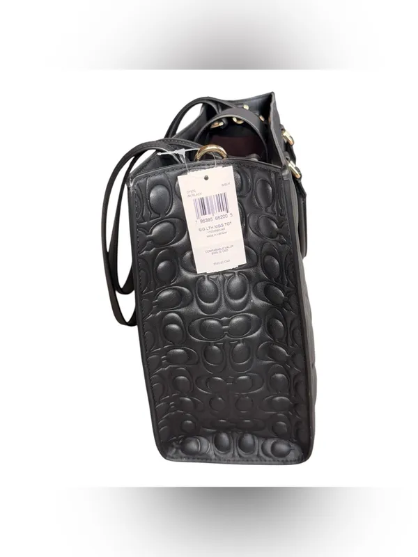 NWT Coach Maggie Large Tote Bag In Signature Leather Black 100% Authentic - Image 4