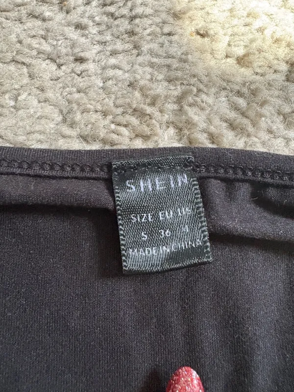 SheIn Black Long Sleeve Tie Top - Image 3