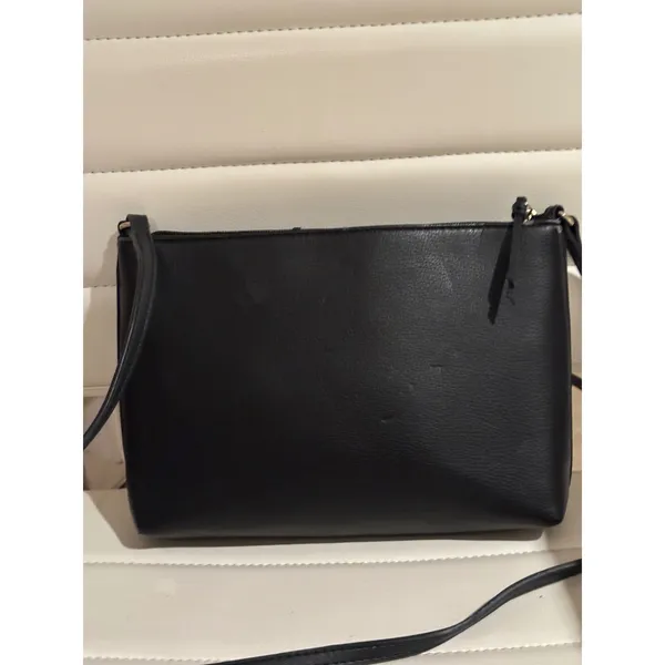 Apt 9 Womens Crossbody Bag Black‎ Cream Colorblock Faux Leather HAP74CL25A5 - Image 2