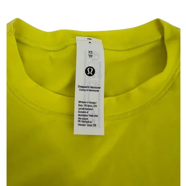 Lululemon Wundermost Ultra-Soft Nulu Cropped T-Shirt Daisy Glow XS - Image 4