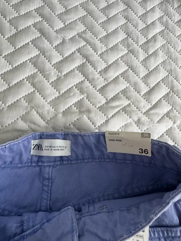 ZARA Purple Jean Shorts - Image 2