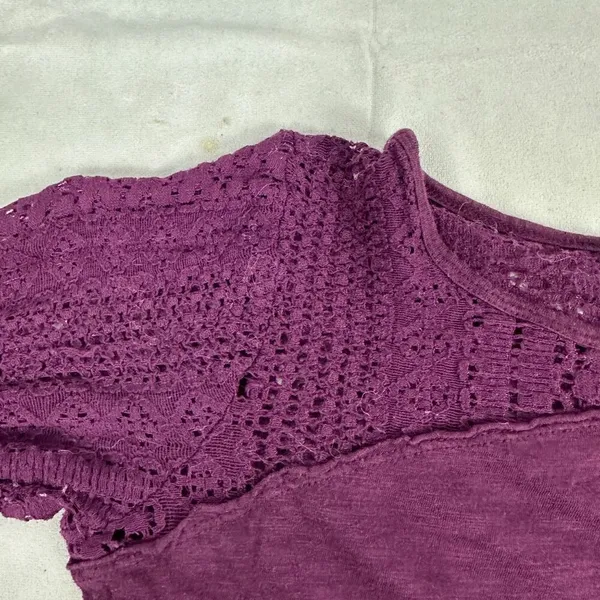 Maurices Womens Long Sleeve Purple Lace Top Size L - Image 6