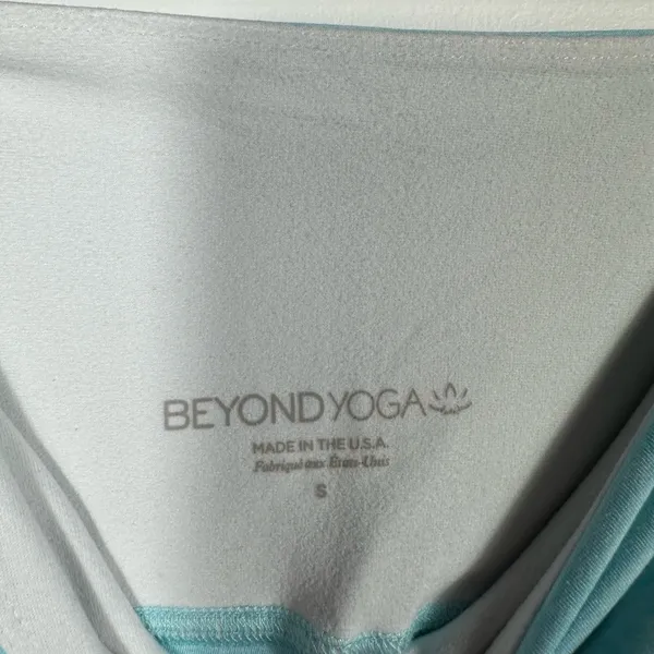 Beyond Yoga Leggings Small‎ Aqua Blue Mesh Panel High Rise Yoga Pants - Image 8