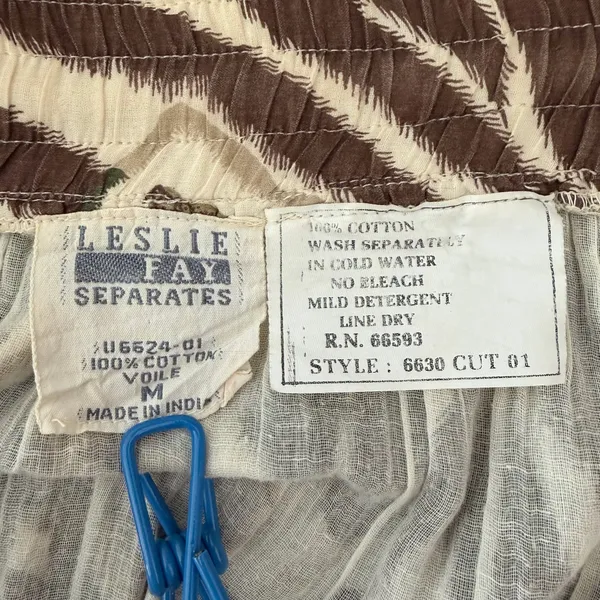 Vintage Leslie Fay Safari zebra print cotton midi skirt - Image 12