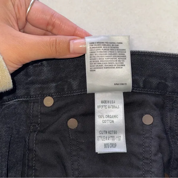 Agolde 90s Crop High Rise Distressed Black Jeans Womens Size 25 EUC - Image 5