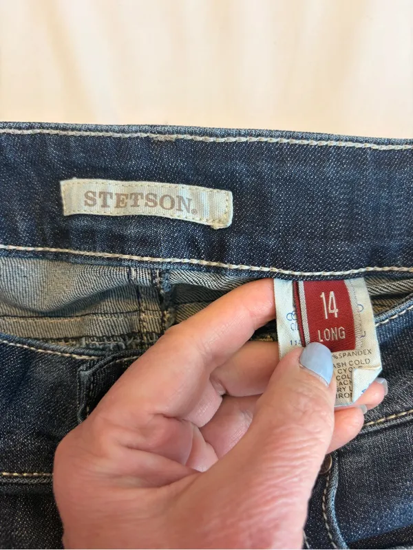 Stetson Classic Bootcut Jeans 14 Long Western Stretch Denim M4 - Image 4