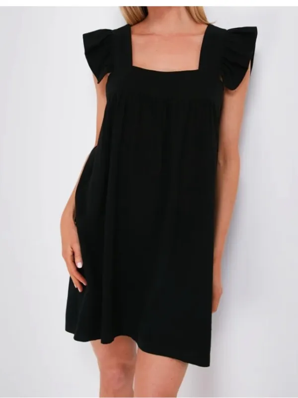 Pomander Place Tuckernuck Black Hazel Flutter Sleeve Dress Black Small - Image 2