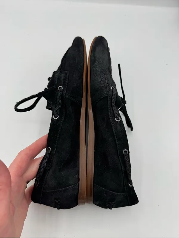 Lucky Brand Shoes Womens Size 7.5 Black Suede Boat Flats Moc Toe LK-TINEERA - Image 4